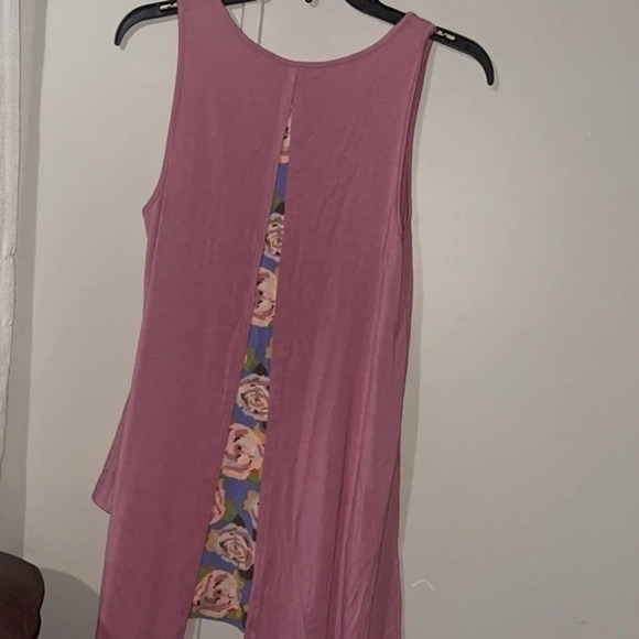 Matilda Jane Secret Garden Tunic Sleeveless Dusty Rose Split Back tank - Picture 8 of 11